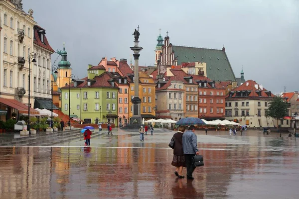 Warschau Polen September 2010 Menschen Besuchen Den Plac Zamkowy Der — Stockfoto