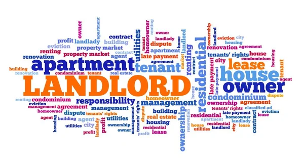 Landlord Concept Real Estate Rent Issues Landlord Text Cloud Sign — Stock Photo, Image