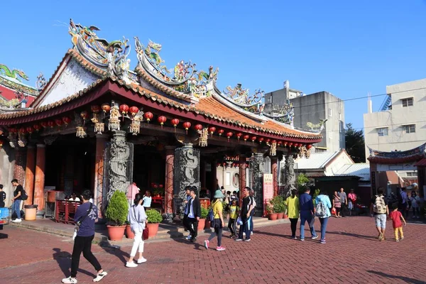 Lukang Taiwan December 2018 Emberek Meglátogatják Xinzu Templomot Lukangban Tajvanon — Stock Fotó