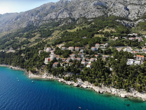 Dalmacia Vista Del Dron Croacia Foto Del Paisaje Aéreo Marusici —  Fotos de Stock