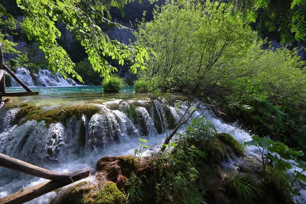 Nationaal Park Plitvice Meren Kroatië Watervallen Landschap — Stockfoto