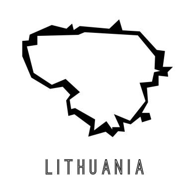 Litvanya basit vektör haritası ana hatları - ülke şekli keskin çokgen geometrik biçim vektörü.