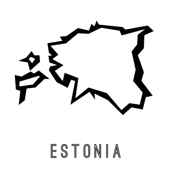 Estonya Basit Vektör Haritası Ana Hatları Ülke Şekli Keskin Çokgen — Stok Vektör