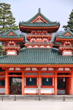 Kyoto, Japonya. Tarihi Heian Jingu Tapınağı - Kyoto simgesi.