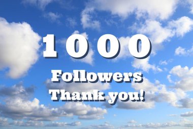 1000 takipçi. Sosyal medya takipçi kilometre taşı. Teşekkür ederim..