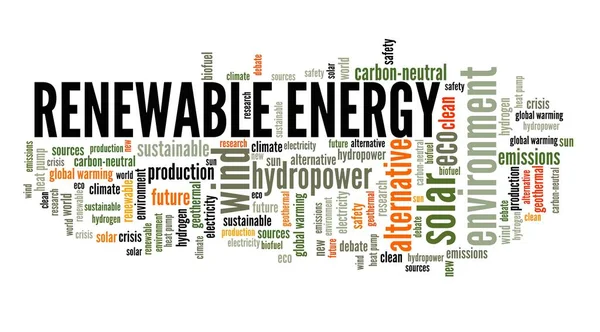 Concept Énergie Renouvelable Signe Nuageux Sources Énergie Alternatives — Photo