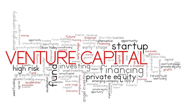 Risk sermayesi konsepti. Venture Yatırım Sözcük Bulut işareti.