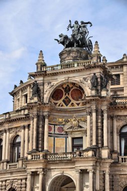 Dresden Semperoper (Saksonya Devlet Opera Evi). Almanya 'da kültür.