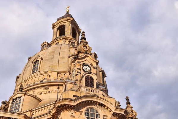 Dresden Frauenkirche Church Religious Landmark Dresden Germany Sunset Light — Stock Photo, Image