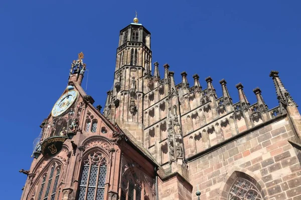 Nürnberg Stad Tyskland Frauenkirche Vår Fru Kyrka Tyskt Landmärke — Stockfoto