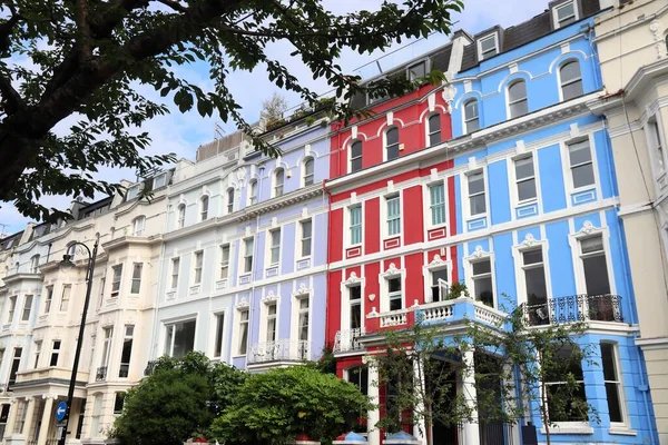 Notting Hill Londra Colorata Architettura Quartiere Residenziale — Foto Stock