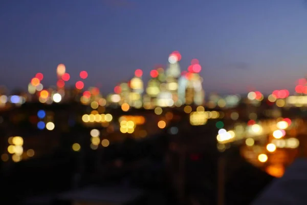 Night City Lights Defocused Evening Skyline London Blurred Cityscape — Stock Photo, Image