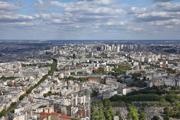 Flygfoto Från Paris Med Distrikten Montparnasse Croulebarbe Butte Aux Cailles — Stockfoto