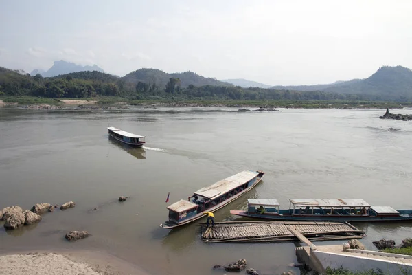 Boats on the Mekong River. Laos — Stock Photo, Image