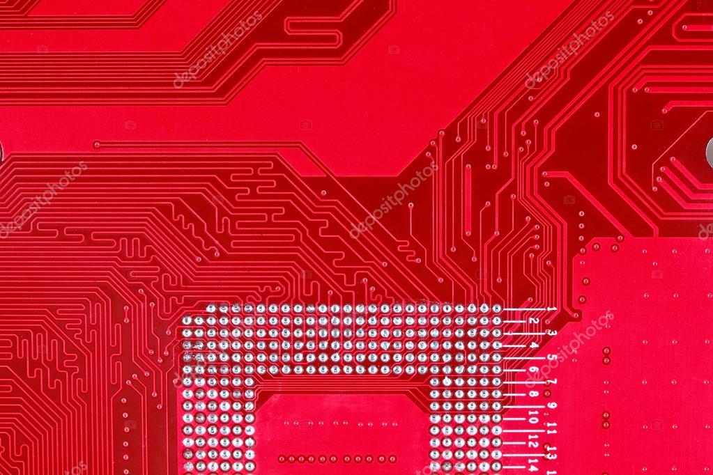 Red Computer Chip Pattern