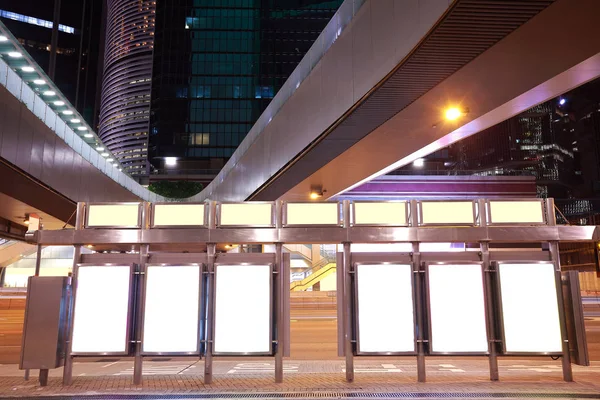 City bridge streetscape backgrounds advertisement lightboxes of — Stock Photo, Image