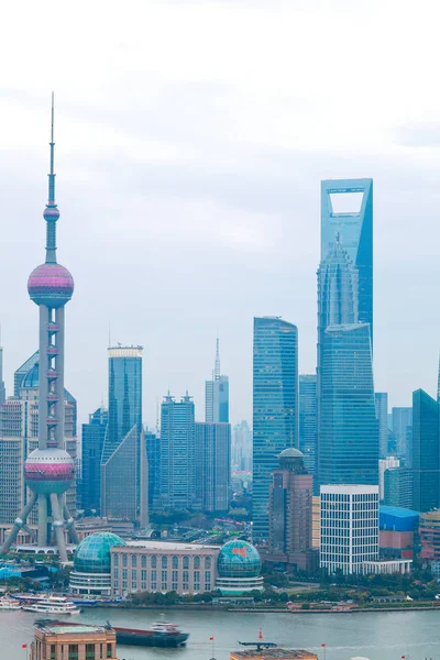 Fotografia aerea a Shanghai bund skyline — Foto Stock