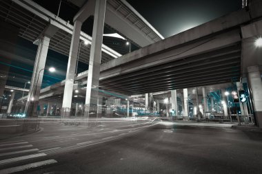 City road Üstgeçit gece sahne viyadük köprü