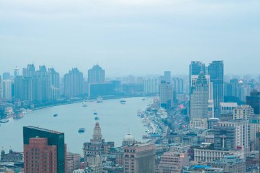 Shanghai bund manzarası, hava fotoğrafçılığı