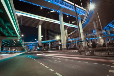 City road Üstgeçit gece sahne viyadük köprü