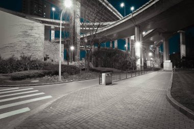 City road Üstgeçit gece sahne viyadük köprü