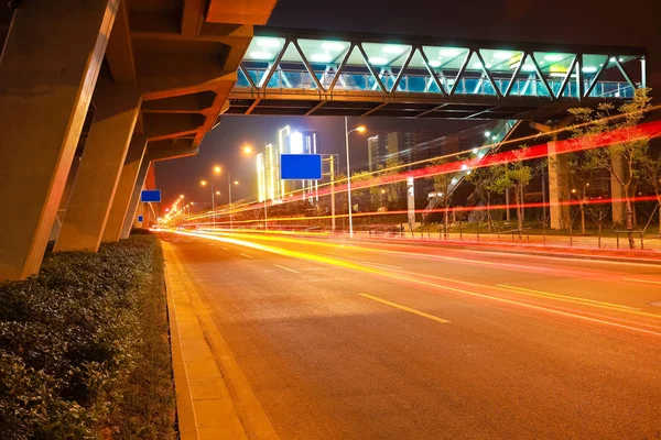 City road surface floor with viaduct bridge — Stock Photo, Image