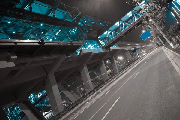 City road surface floor with viaduct bridge — Stock Photo, Image