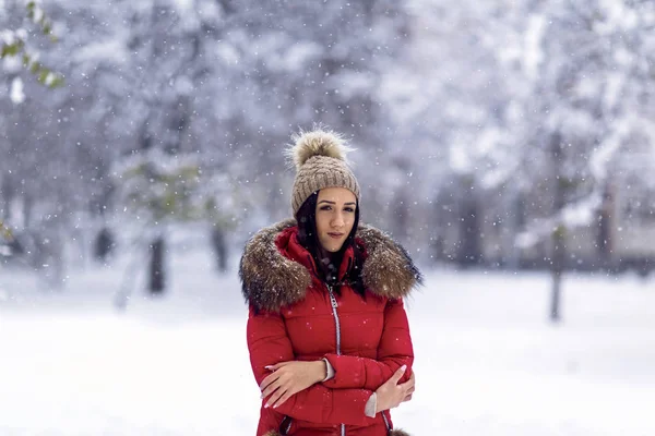 woman in wintertime outdoor.Woman enjoys a winter.