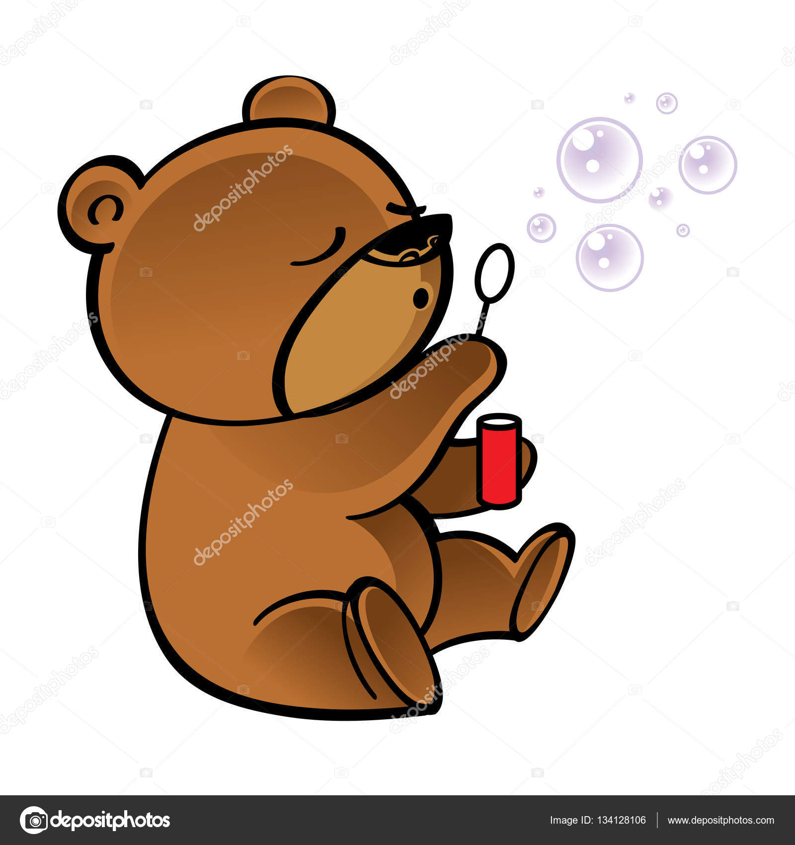 Bear blowing soap bubbles Stock Vector Image by ©ofchina 134128106