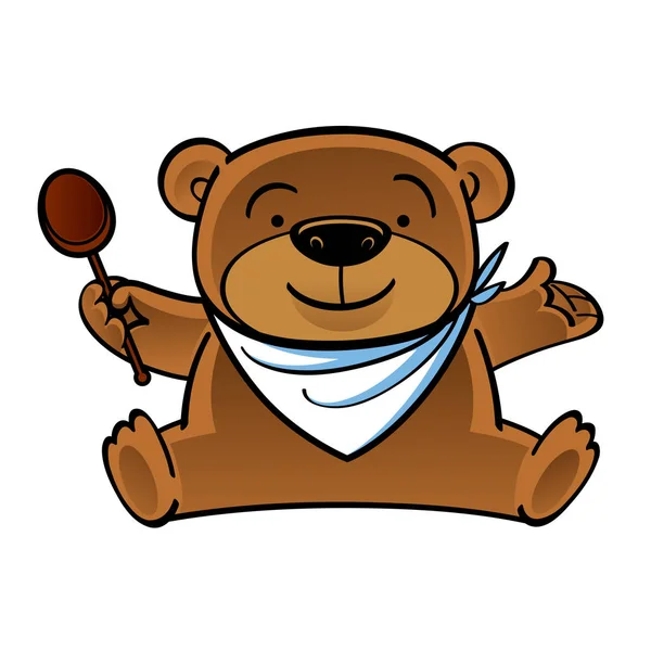 Cuillère de maintien ours — Image vectorielle