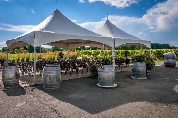 Large white wedding tent Stock Image