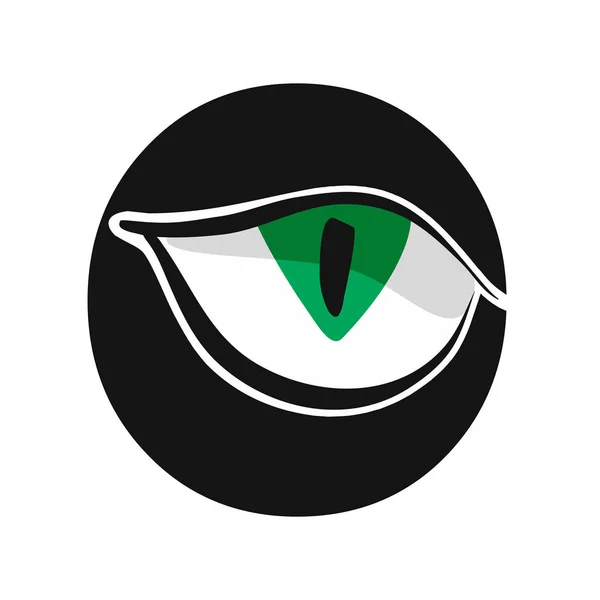 Verde olhando gato olho vetor ilustração — Vetor de Stock