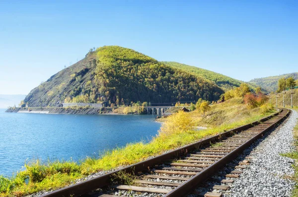 Sonbahar çevre-Baykal demiryolu, Doğu Sibirya, Rusya