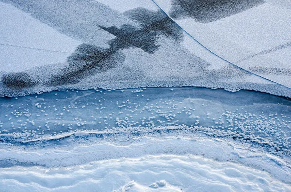 Texture of ice on blue background — Stock Photo, Image