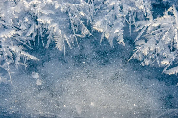 Buz üzerinde mavi arka plan dokusu — Stok fotoğraf