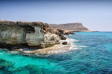Cavo greco cape deniz mağaraları. Ayia napa, Kıbrıs