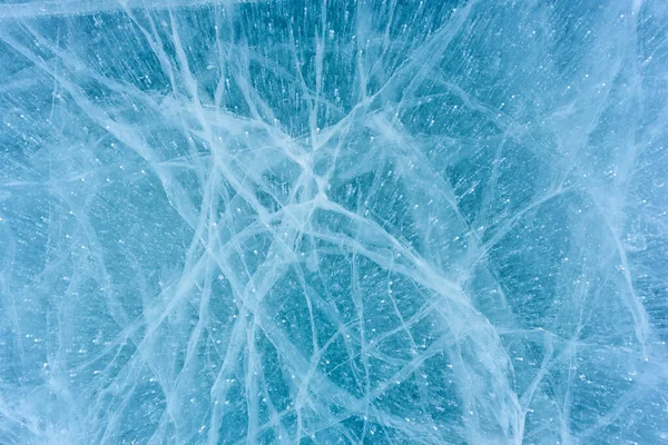Krásný led jezera Bajkal s abstraktními trhlinami — Stock fotografie
