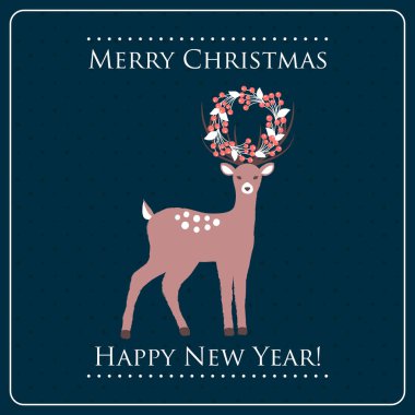 Geyikli Noel kartı.