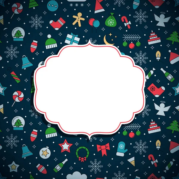 Nouvel An et cadre de Noël — Image vectorielle
