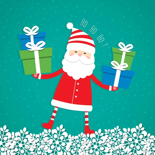 Navidad en blanco con Santa Claus — Archivo Imágenes Vectoriales