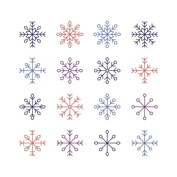 The Snowflake set — Stock Vector