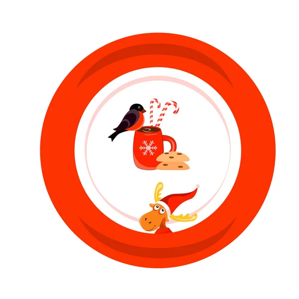 Tabak Noel Baba ikramı. Geyik ve ispinoz