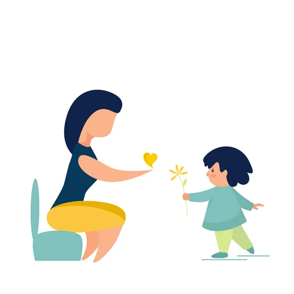 Woman and a child — Stock Vector