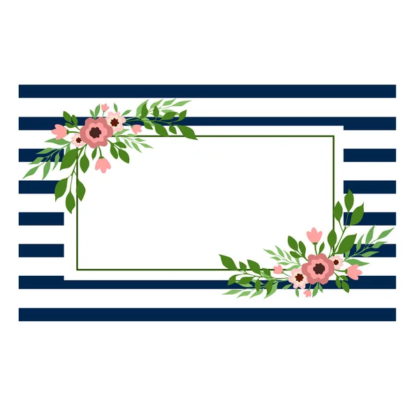Cadre floral rectangulaire — Image vectorielle