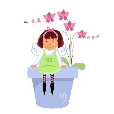 Tropikal yeşil ve mavi yapraklı vektör illüstrasyonu