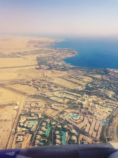 View of Sharm El Sheikh, Egypt from airplane — ストック写真