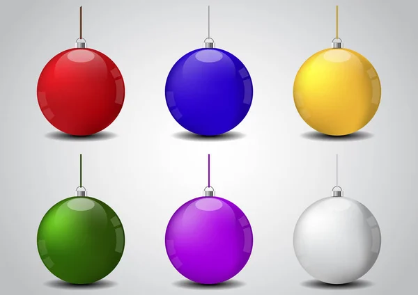 Conjunto de bolas de Navidad vector ilustración — Vector de stock