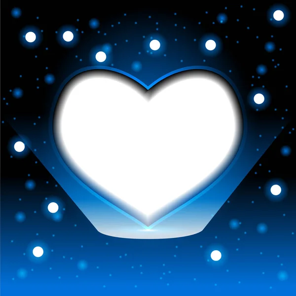 Abstract heart on dark blue background — Stock Vector