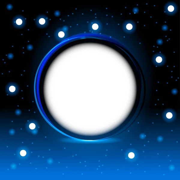 暗い青色の背景に抽象円 — ストックベクタ