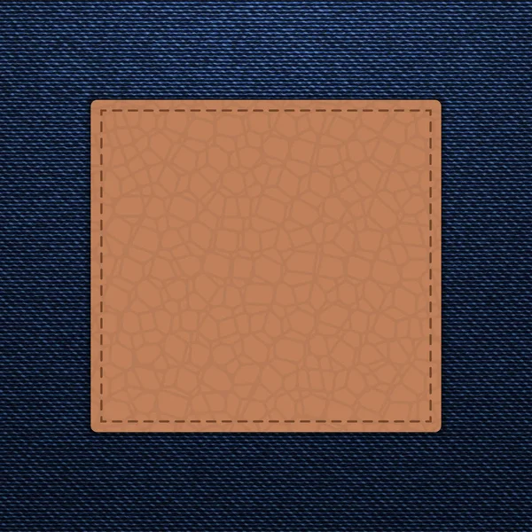 Étiquette vierge sur fond tecture jeans bleu — Image vectorielle